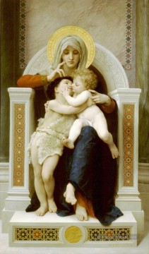 La Vierge LEnfant Jésus et Saint Jean Baptiste réalisme William Adolphe Bouguereau Peinture à l'huile